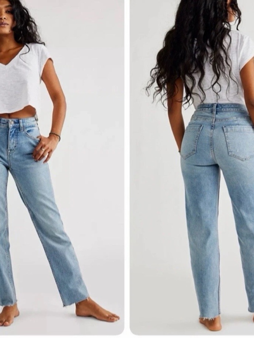 FREE PEOPLE We The Free CRVY High Rise Straight Leg Button Fly Jeans 28